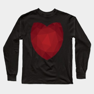 Heart Low Poly Long Sleeve T-Shirt